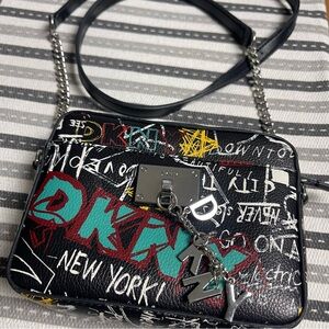 DKNY Black Graphic Crossbody Bag